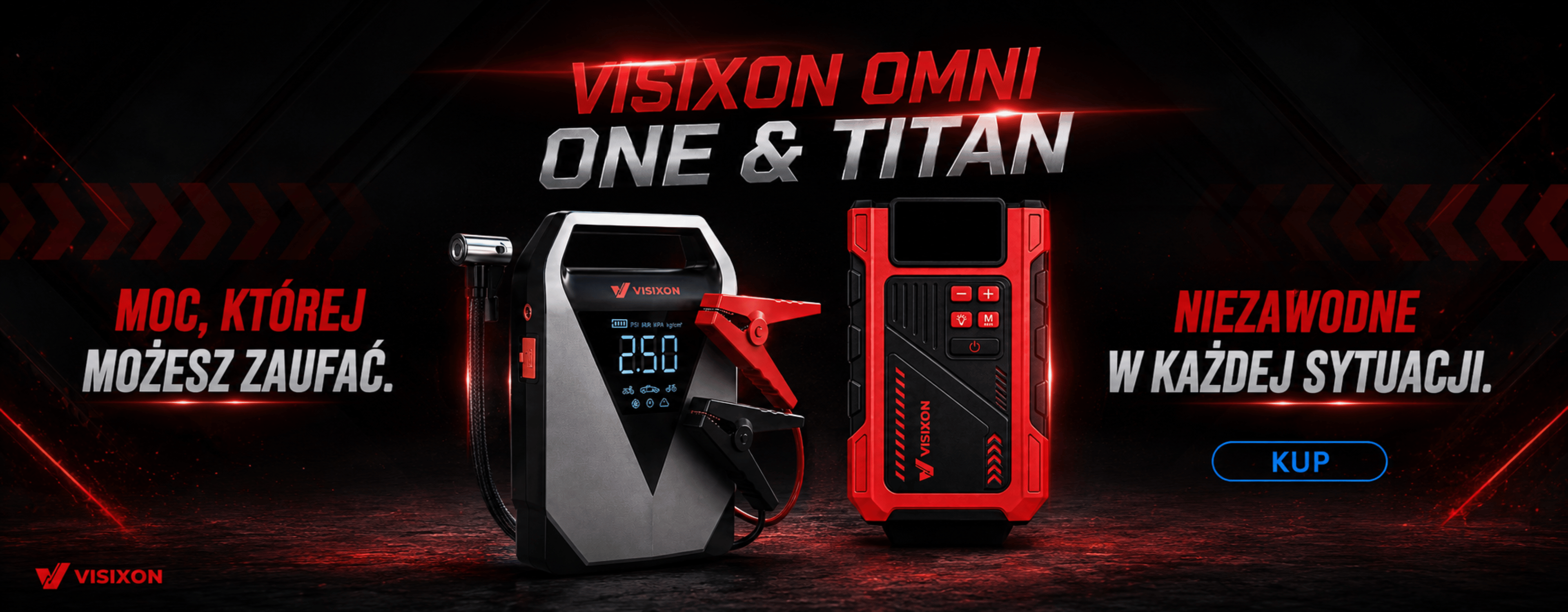 Baner z premierą rozruszników samochodowych omni one i titan.
