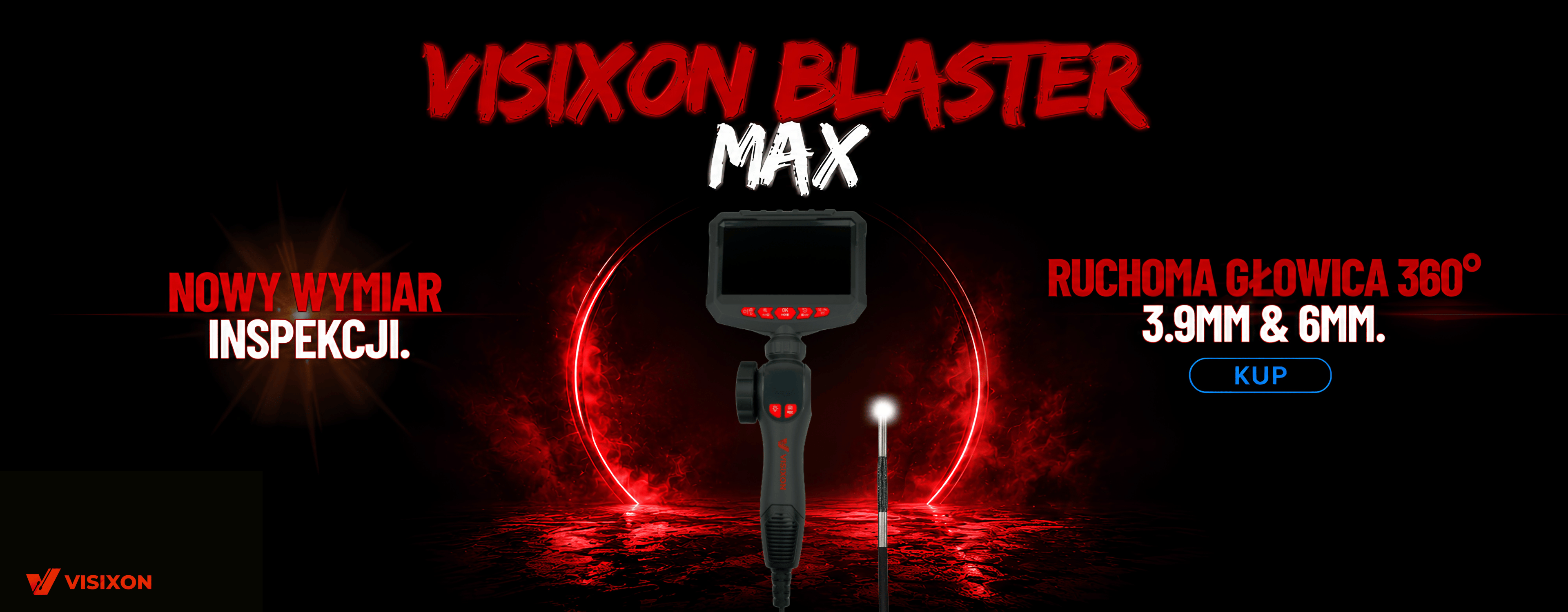 Baner z kamerą inspekcyjną blaster max. 